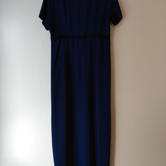 Amish Mennonite Cape Dress 40"B 32"W Blue with Black Lace Modest - Picture 8 of 10